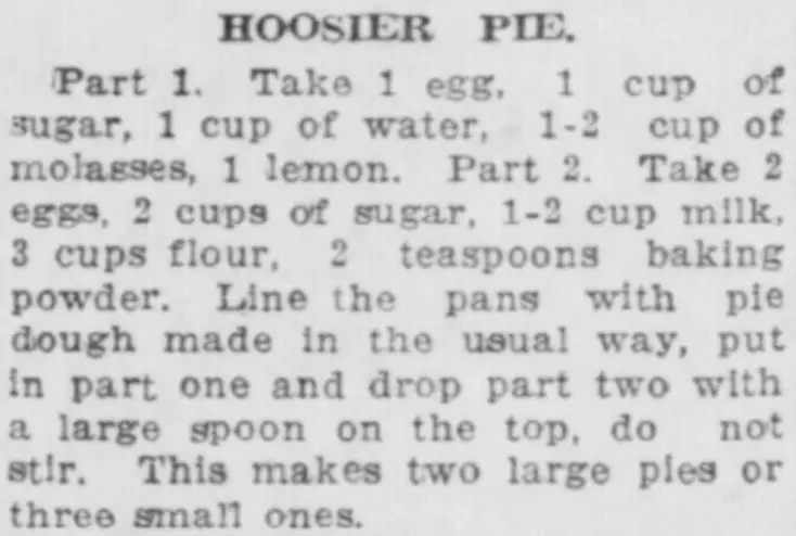 Hoosier Pie, 1921