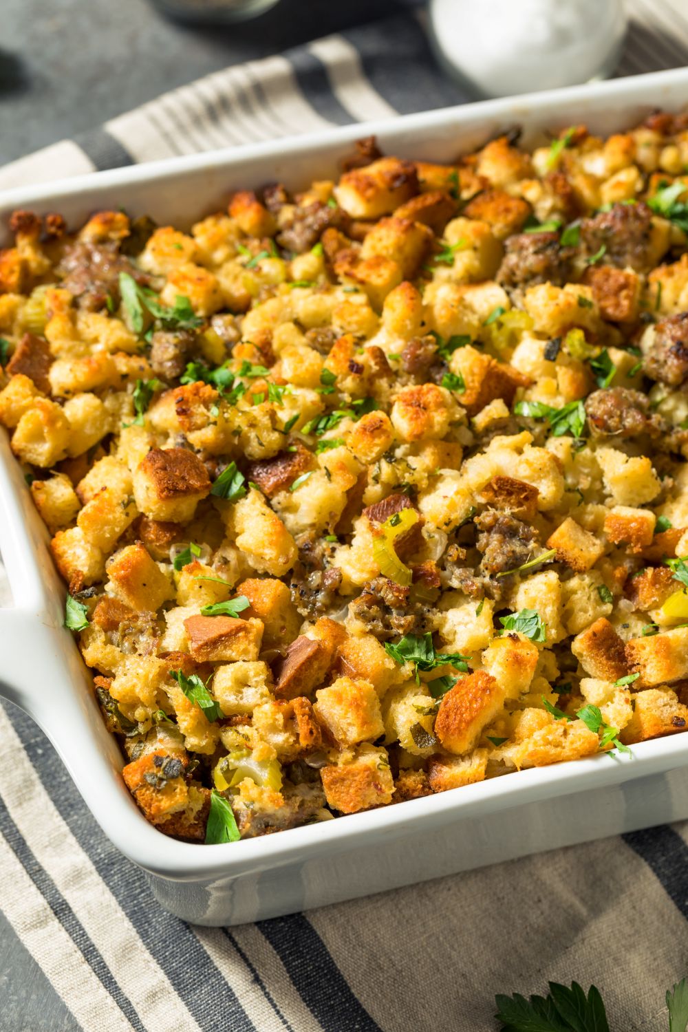 Sausage chestnut Thanksgiving stuffing