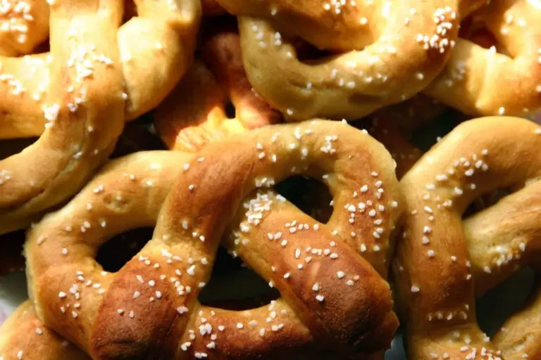 Traditional German soft pretzels with sea salt