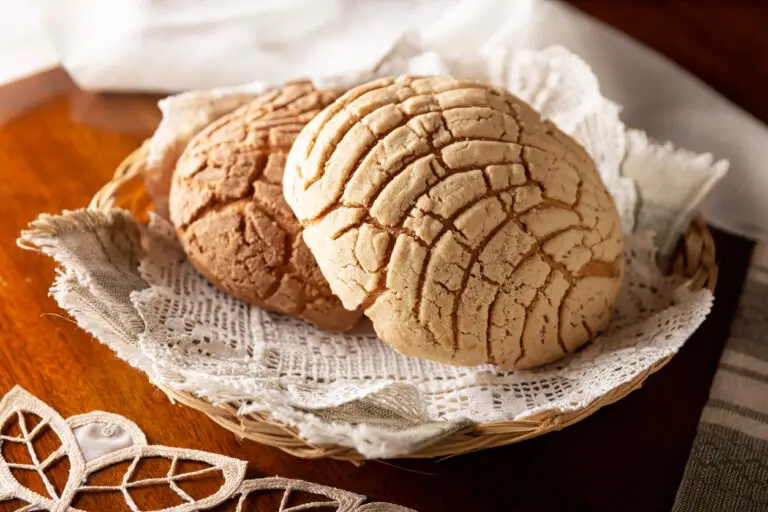 Conchas. Mexican sweet bread roll with seashell-like appearance,