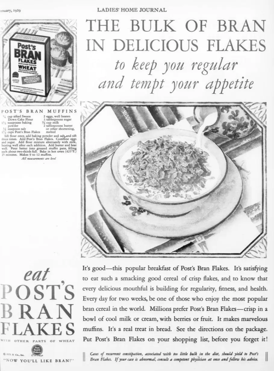 1929 Ladies Home Journal Bran Flakes Muffins Recipe